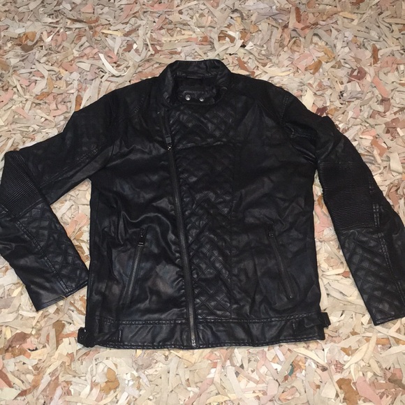 Zara Other - Zara Man black faux leather biker moto jacket L